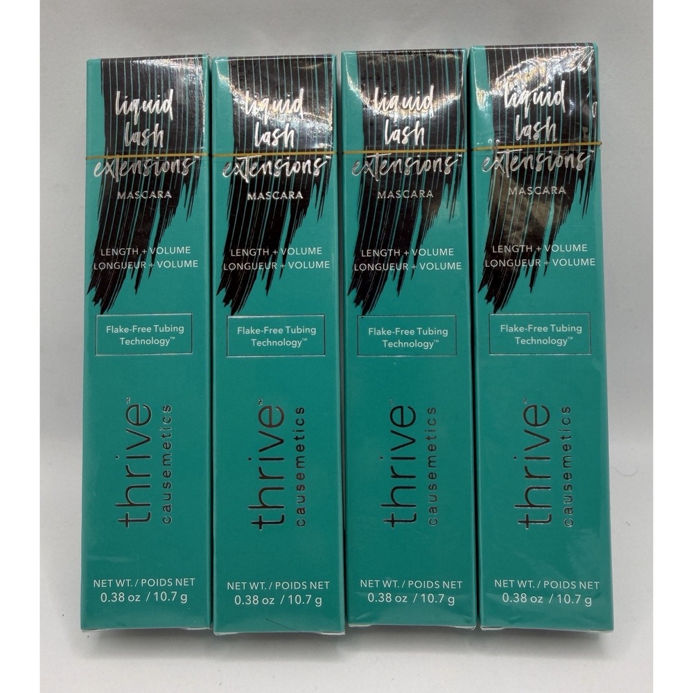 LOT OF 4 Thrive Liquid Lash Extensions Mascara-Rich Black (BRYNN), 0.38oz